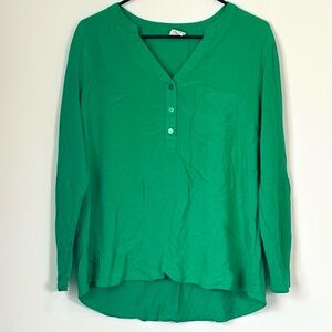 Merona Green Long Sleeve Women's Shirt - Size: XXL